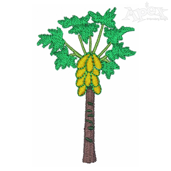 600x600 Papaya Tree Embroidery Design