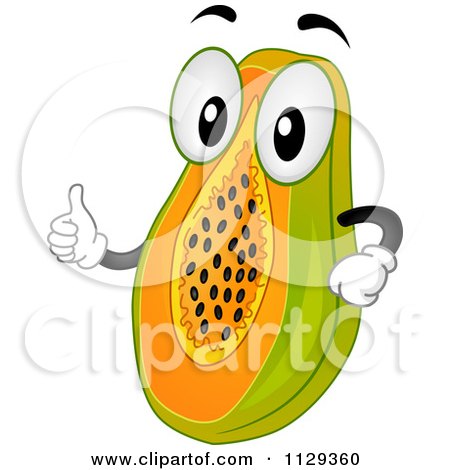 450x470 Cartoon Of A Papaya Mascot Holding A Thumb Up