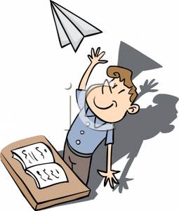 255x300 Clip Art Image A Man At A Desk Throwing A Paper Plane