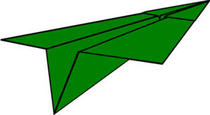 300x165 Green Paper Airplane Clip Art
