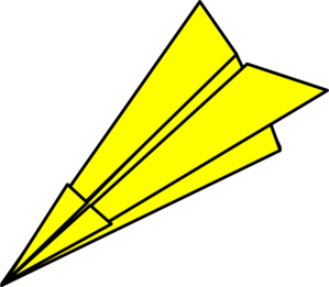 299x261 Yellow Paperplane Clip Art