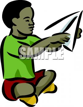 270x350 African American Boy Making A Paper Airplane