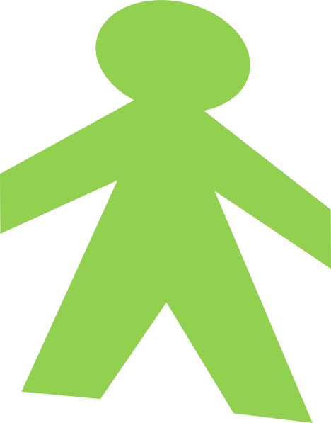 468x597 Green Paper Dolls Clip Art