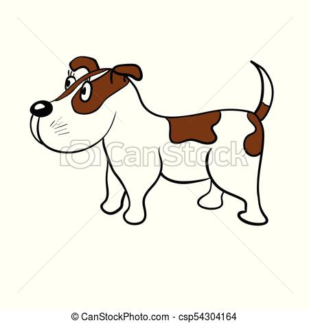 450x470 Cute Dog On A White Background. Vector Illustration Clip Art