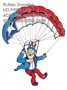 223x300 Clipart Illustration Of Uncle Sam On A Parachute