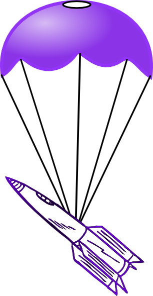 306x589 Parachute With Rocket Clip Art
