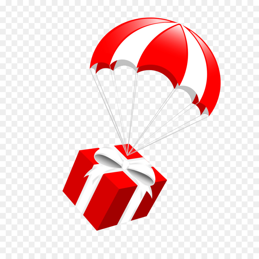 900x900 Santa Claus Parachute Gift Clip Art