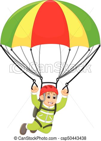338x470 Vector Illustration Of Funny Skydiving Cartoon In Action Vectors