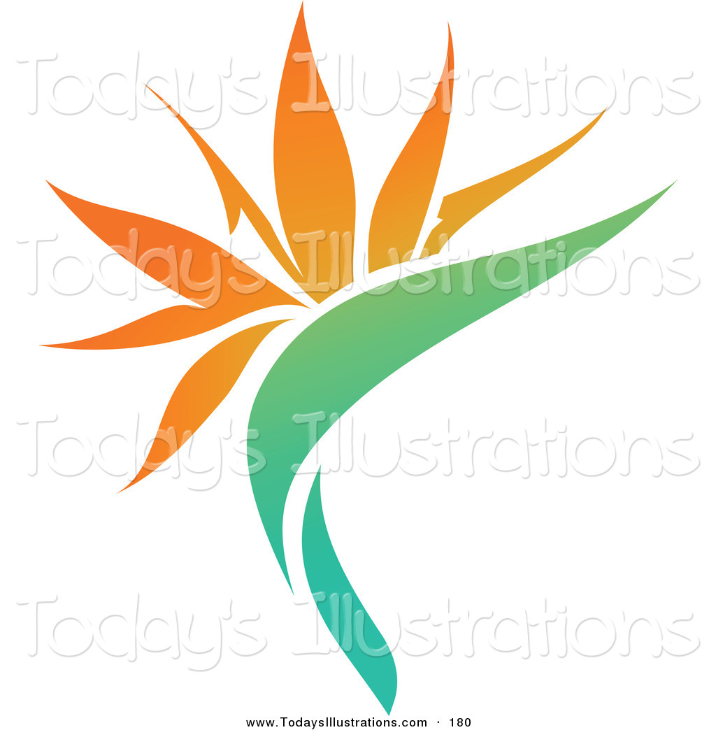 1024x1044 Clipart Of An Exotic Orange Flower Logo Icon On A White Background