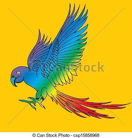 448x470 Paradise Parrot Wings Vector Art Clip Art Vector