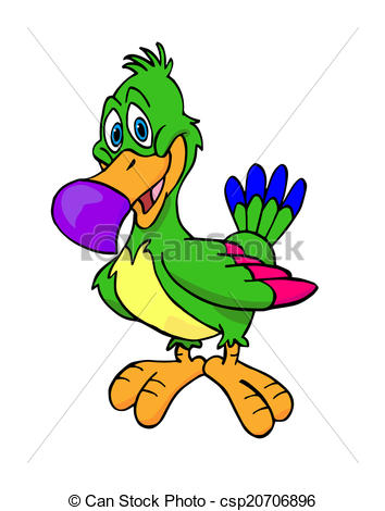 354x470 Tropical Bird. Hand Drawn Cartoon Bird Of Paradise Stock