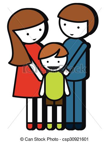 361x470 Simple Family Drawing With Parents And Kid Illustration Vector