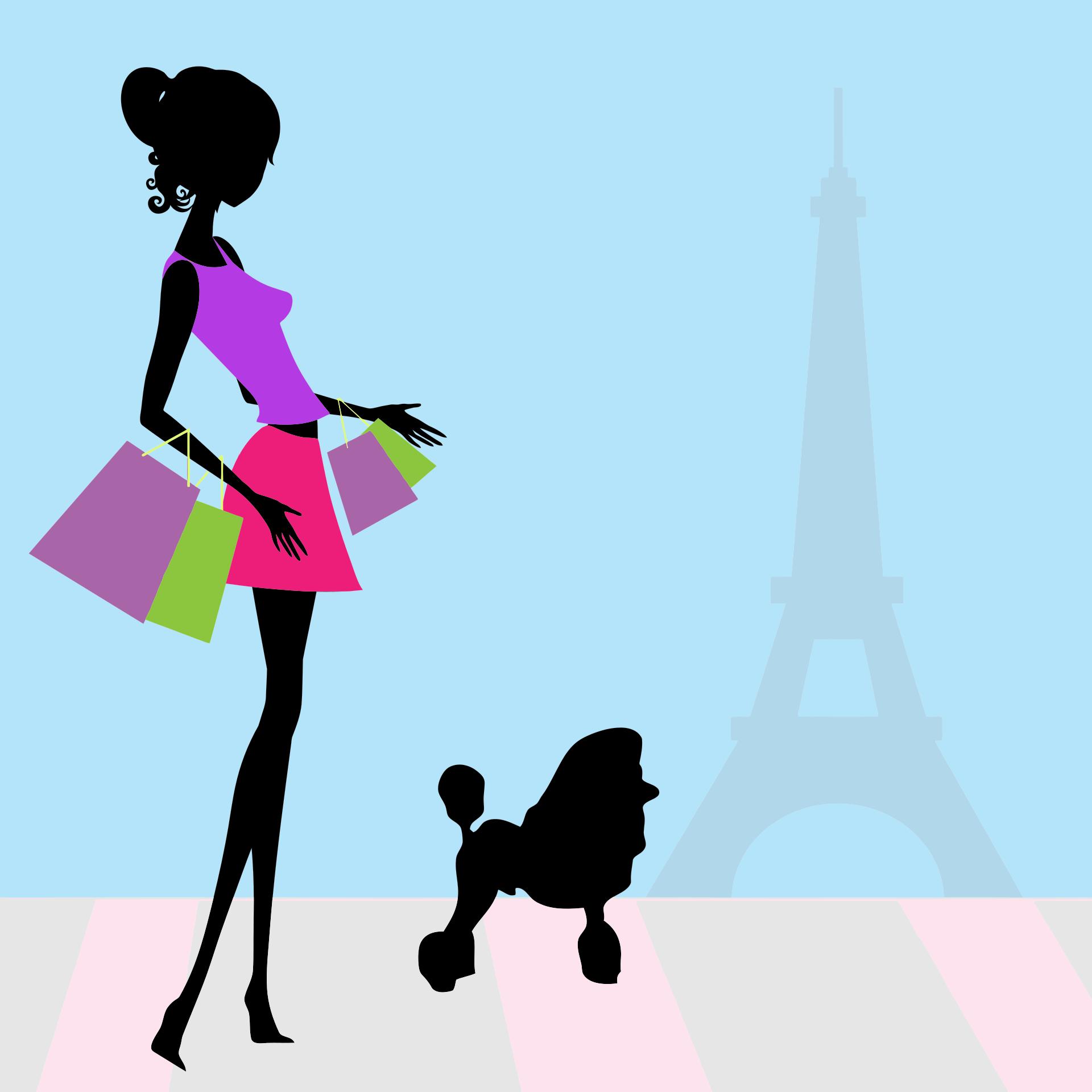 1920x1920 Fashion Woman Shopping Paris Clipart