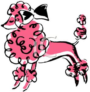 296x300 A Pink Poodle With A Black Bow