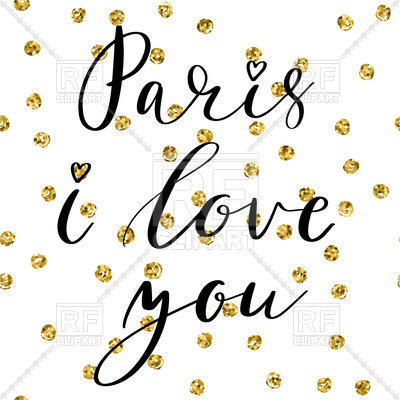 400x400 Paris I Love You Postcard. Phrase For Textile. Royalty Free Vector