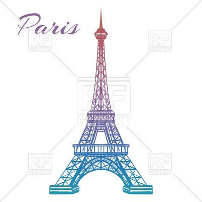 400x400 Colorful Hand Drawn Eiffel Tower Isolated On White Backgound
