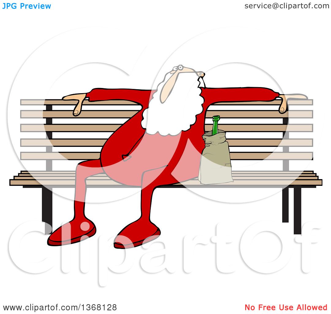 1080x1024 Clipart Of A Cartoon Christmas Santa Claus In His Pjs, Sitting