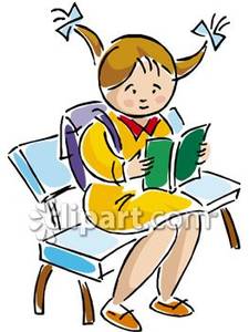 225x300 Schoolgirl Reading A Book On A Park Bench
