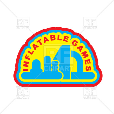 400x400 Inflatable Games. Emblem For Water Park Amusement Royalty Free