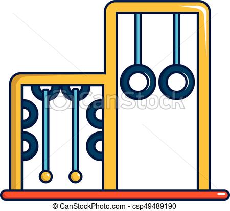 450x414 Park Playground Equipment Rings Icon. Cartoon Illustration Eps
