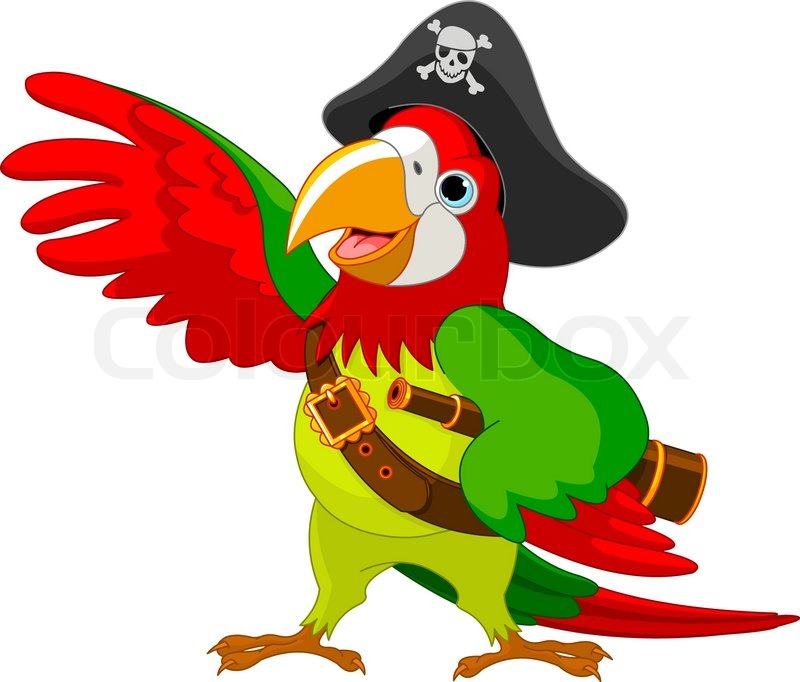 800x682 Illustration Of Talking Pirate Parrot Stock Vector Colourbox