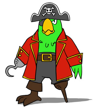313x347 Pirate Parrot Clipart