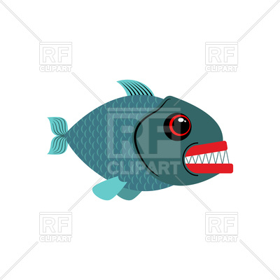 400x400 Piranha Isolated Royalty Free Vector Clip Art Image
