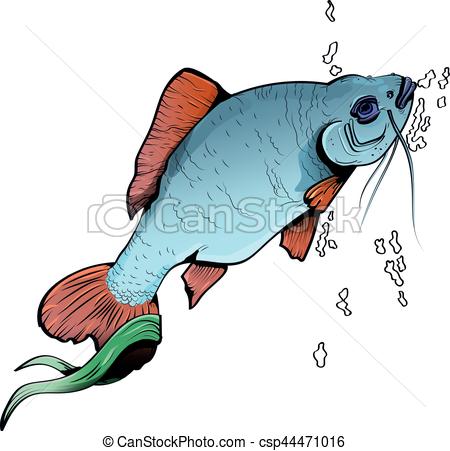 450x451 Colorful Illustration With Fish. Clip Art With River Fish