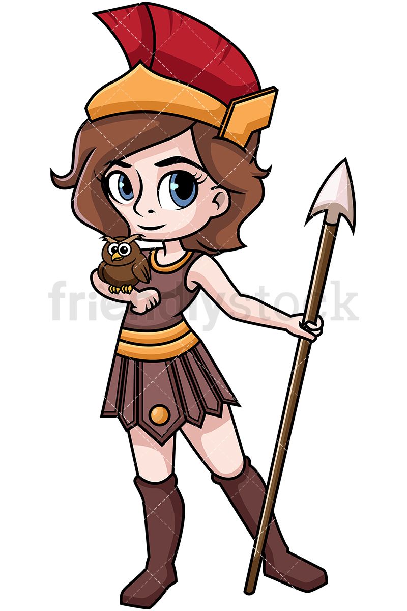 800x1200 Athena Goddess Of Wisdom Cartoon Vector Clipart Goddesses