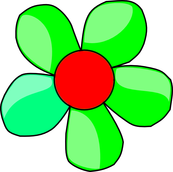 600x594 Green Flower Clip Art