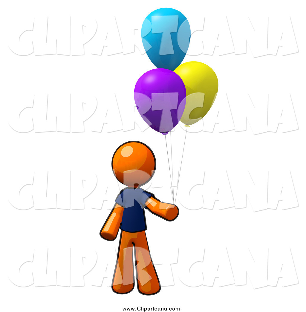 1024x1044 Clip Art Of A Orange Man With Colorful Party Balloons By Leo