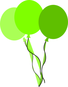 231x296 Green Party Balloons Clip Art