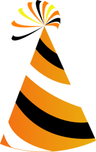 189x300 Orange And White Party Hat Clip Art