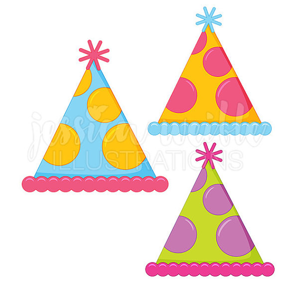 570x570 Polka Dot Party Hat Cute Digital Clipart Party Hat Clip Art