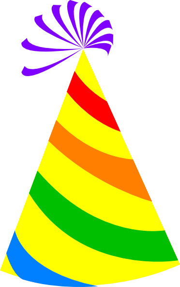 372x592 Rainbow Party Hat Yellow Clip Art