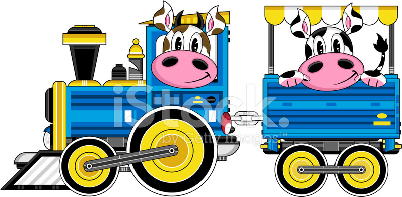 798x392 Train With Cow Driver Amp Passenger Stock Vector
