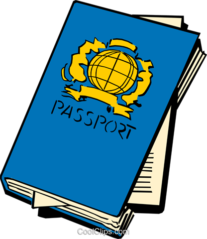 416x480 Passport And Tickets Royalty Free Vector Clip Art Illustration