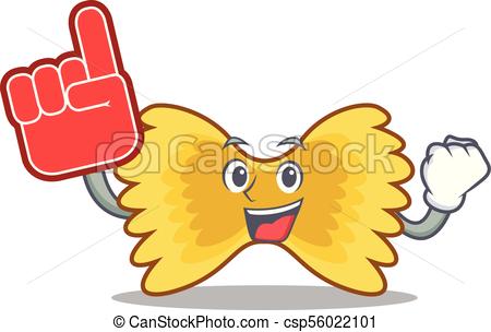 450x304 Foam Finger Farfalle Pasta Character Cartoon. Foam Finger