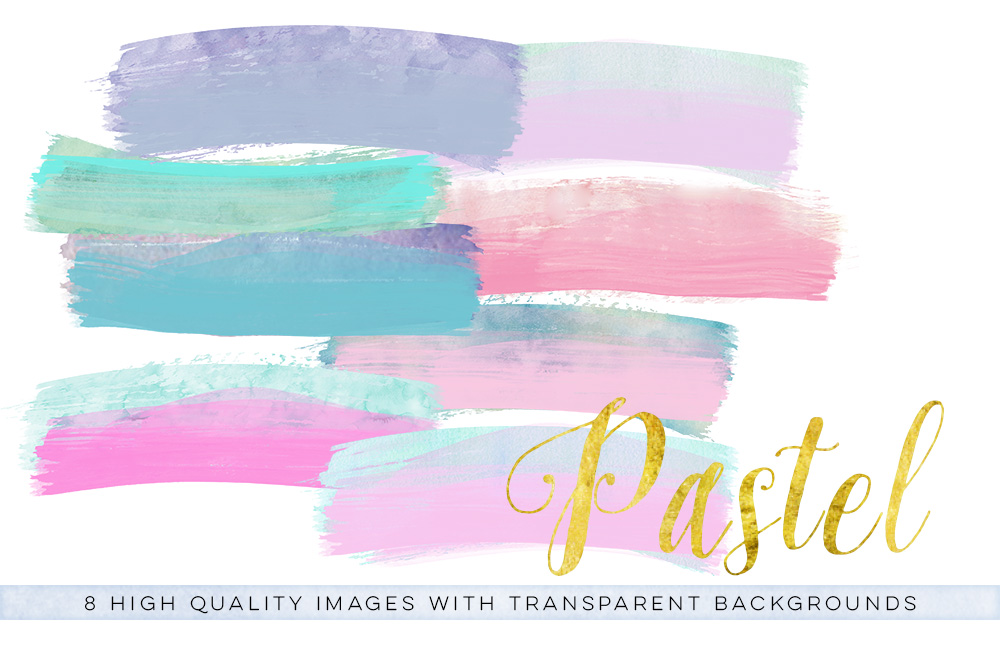1000x667 Pastel Brush Clip Art, Fairy Watercolor Design Bundles