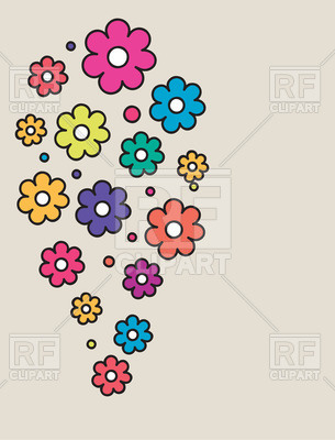 305x400 Stylized Daisies Over Pastel Colored Background Royalty Free