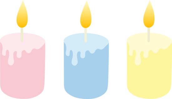 550x318 Three Pastel Colored Candles