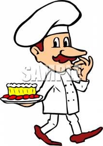 213x300 A Pastry Chef With A Cake Clipart Image