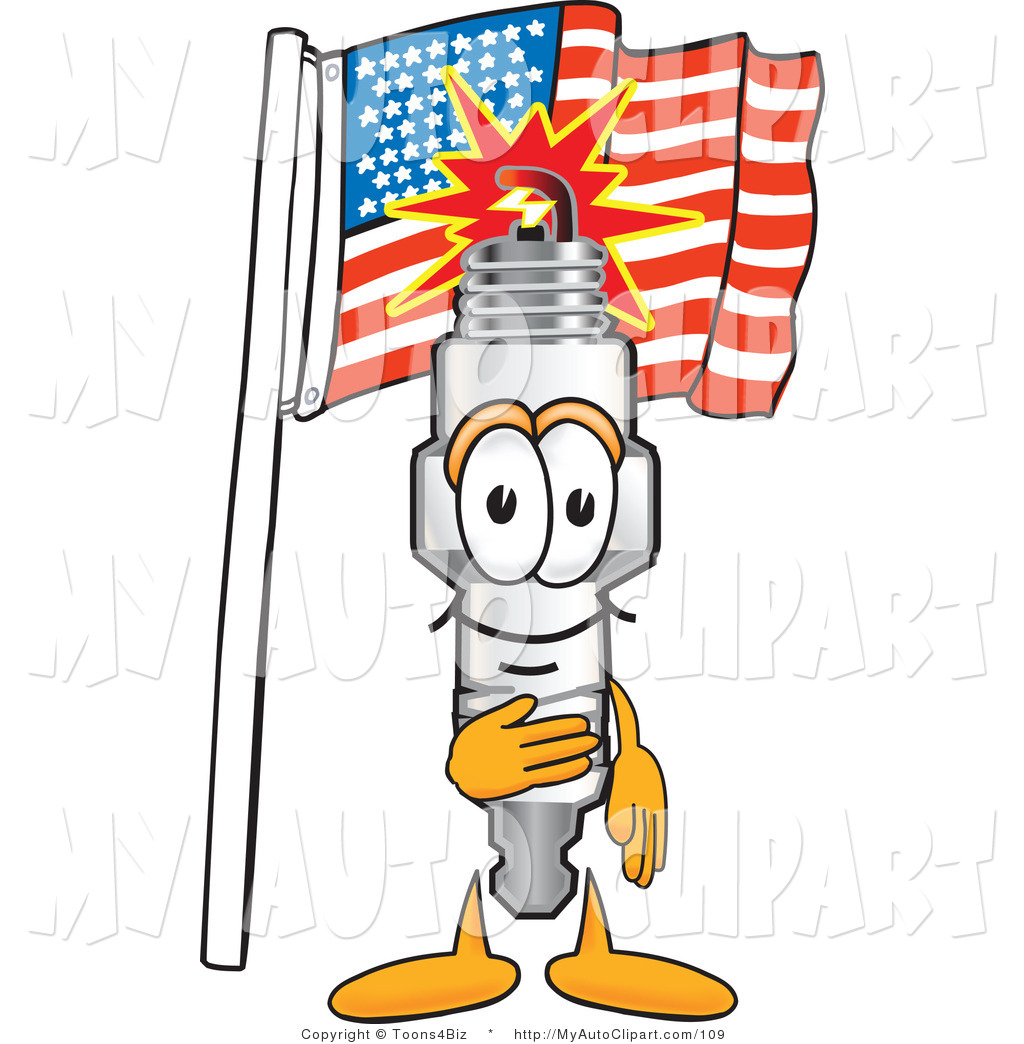 1024x1044 Clip Art Of A Patriotic Spark Plug Mascot Cartoon Character