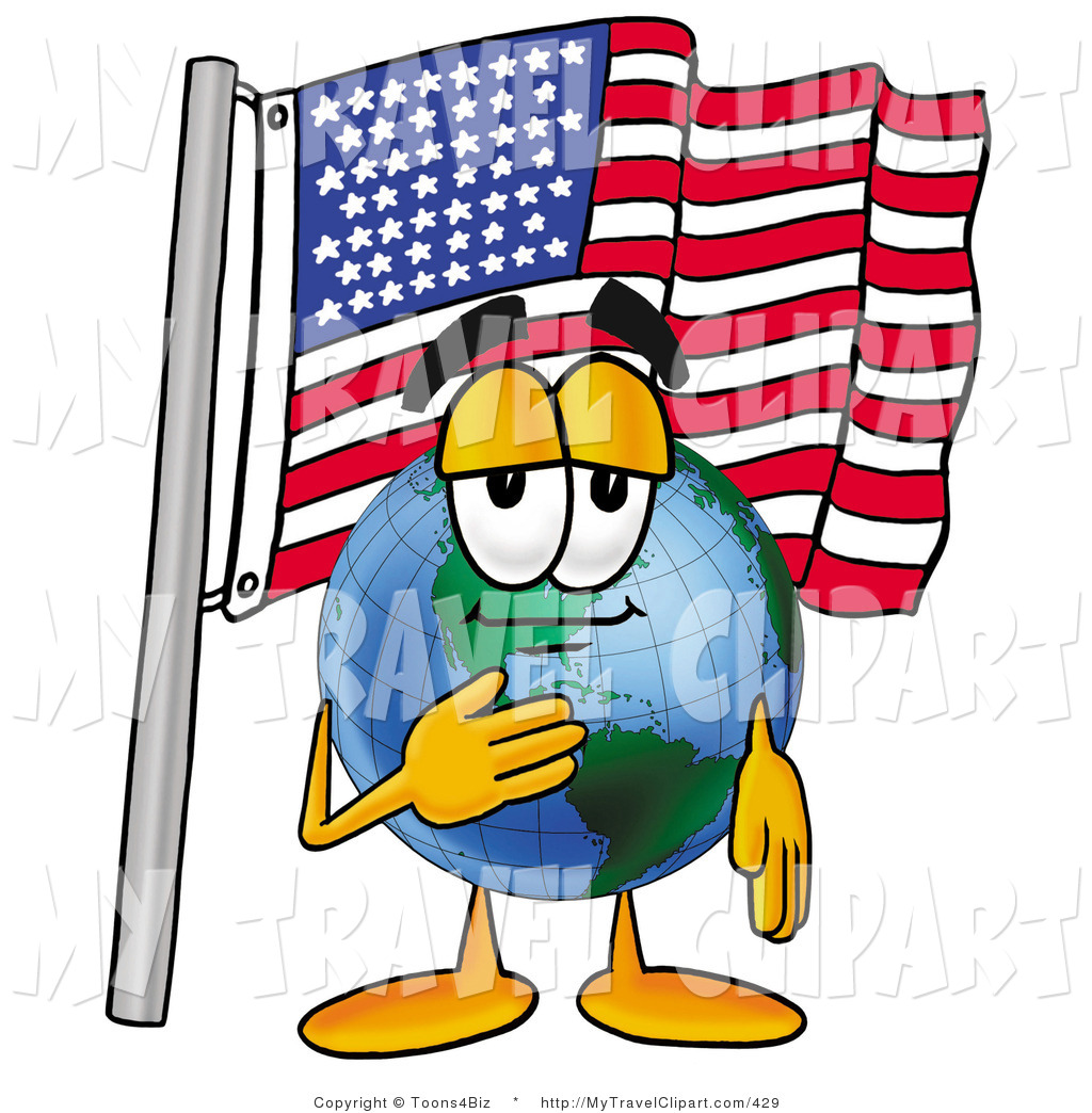 1024x1044 Clipart Of A Proud Patriotic World Earth Globe Mascot Cartoon