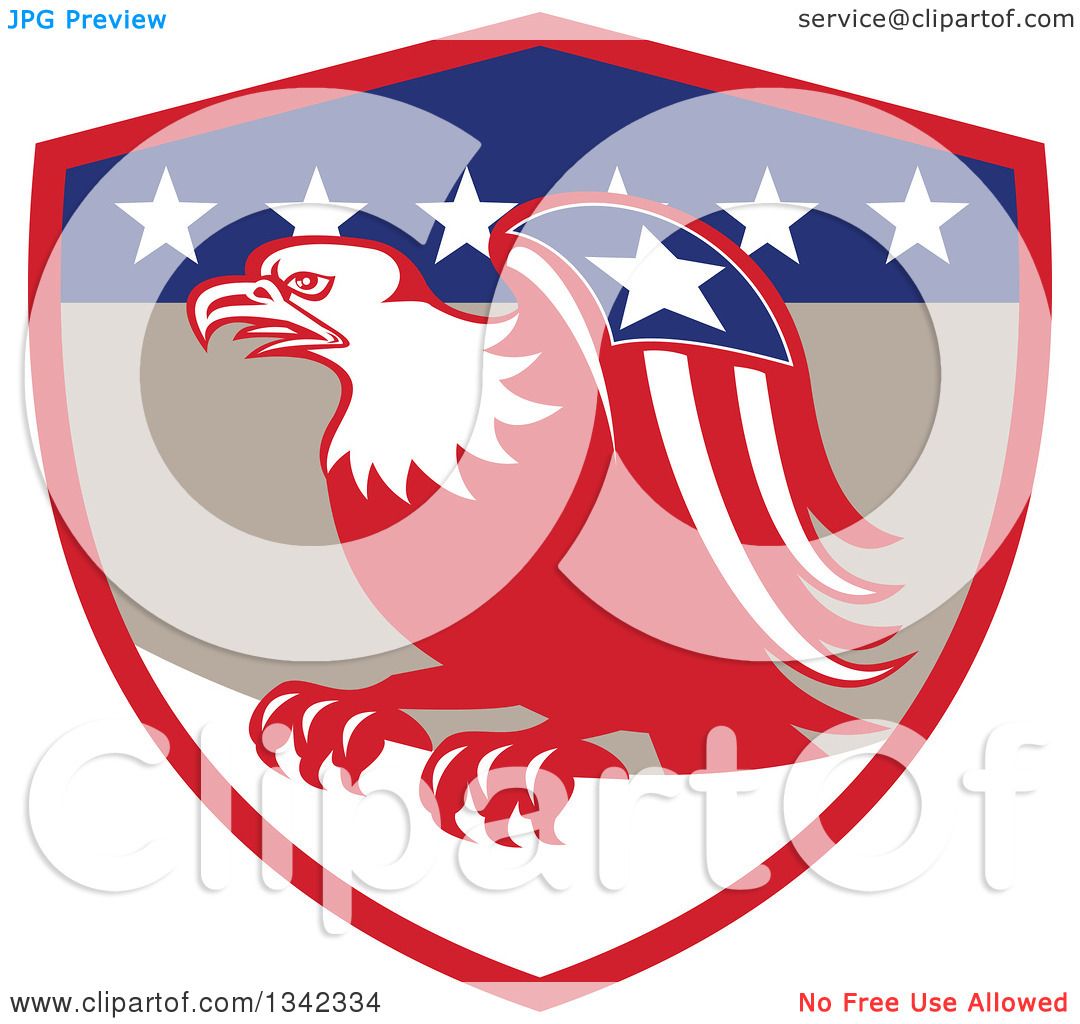 1080x1024 Clipart Of A Retro Cartoon American Bald Eagle With A Patriotic