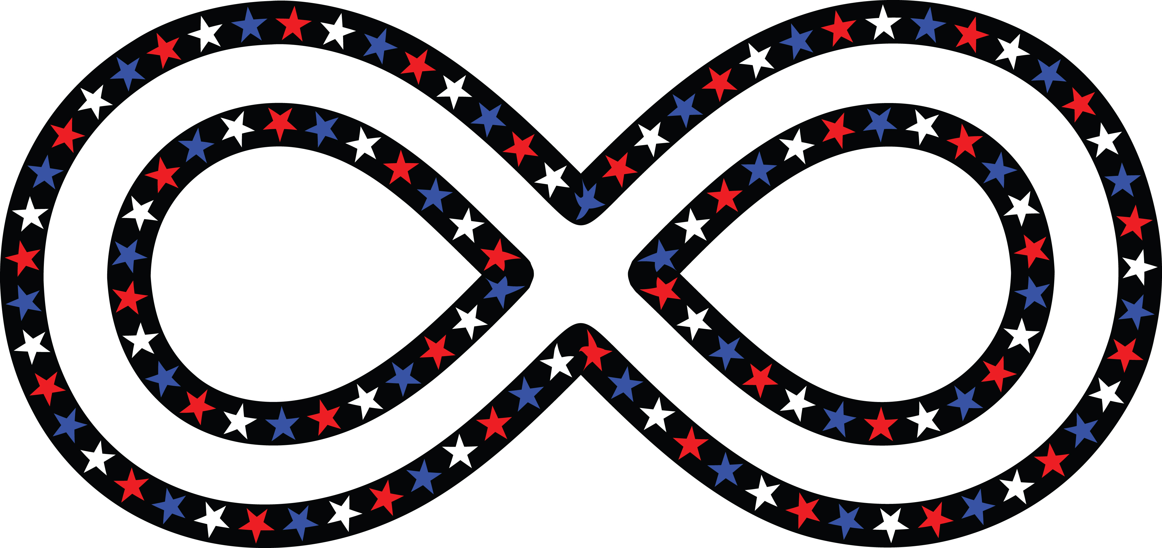 4000x1888 Free Clipart Of A Patriotic American Star Patterned Infinity Symbol