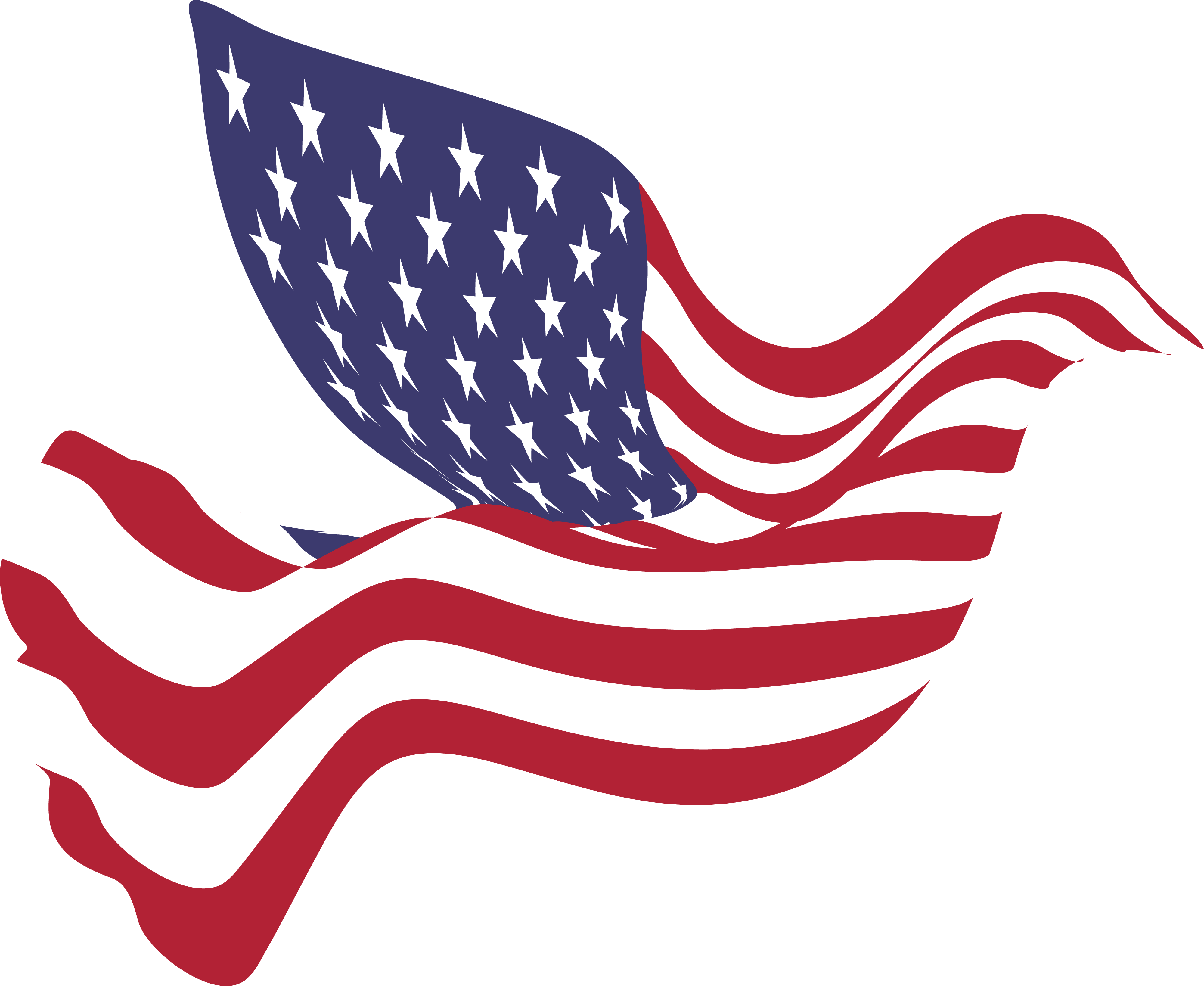 4000x3275 Free Clipart Of A Peace Dove With An American Flag Pattern