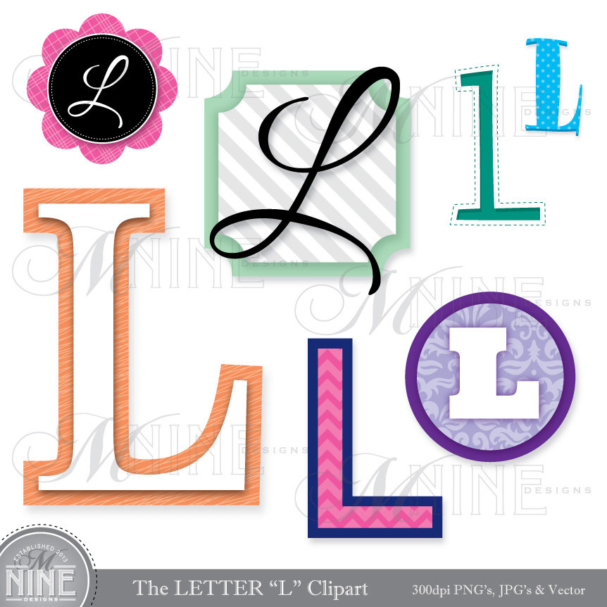 862x862 Letters Clipart Letter L Clip Art Graphics Vector File, Instant