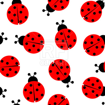 400x400 Ladybug Seamless Pattern Royalty Free Vector Clip Art Image