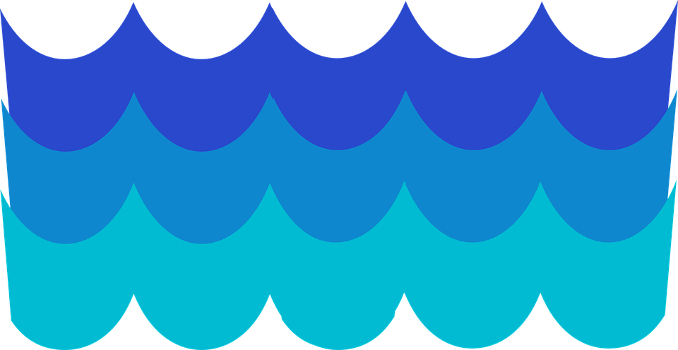 960x496 Water Waves Clipart Waves Pattern Blue Free Vector Graphic